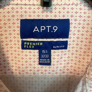 Pink Pattern Dress Shirt Like New Worn Once 15.5 32/33 Premier Flex by Apt9